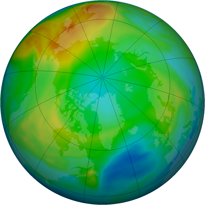 Arctic ozone map for 21 December 2004